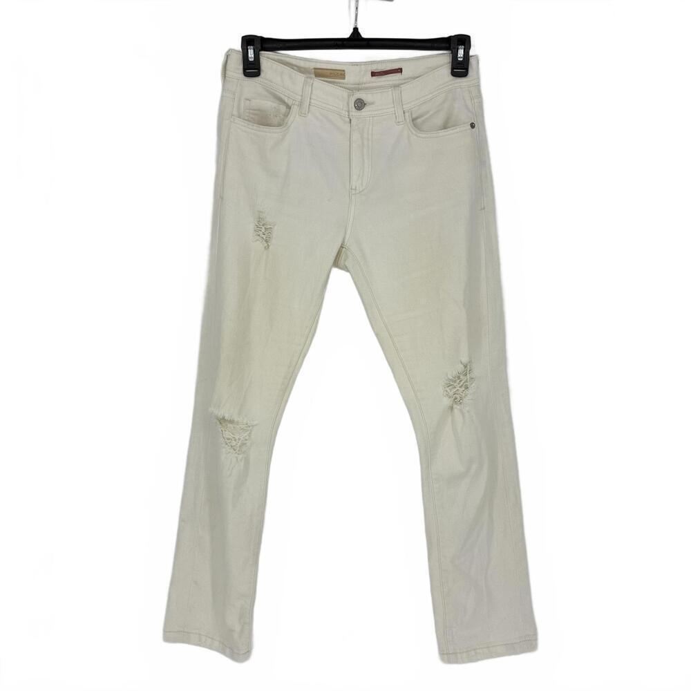 Anthropologie Pilcro Ivory Distressed Women's Jeans Size 28